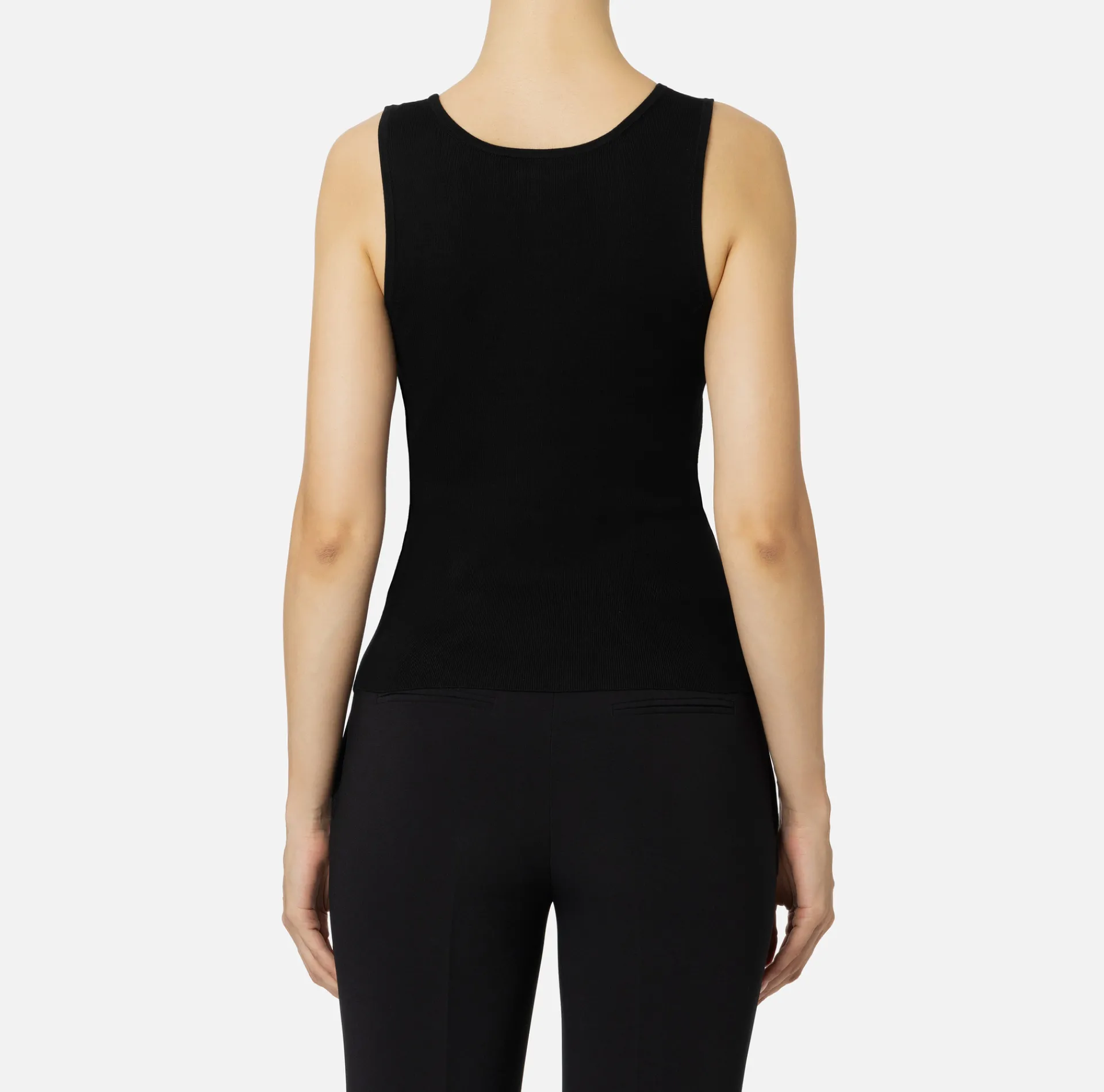 Elisabetta Franchi Top And T-Shirts|Viscose top with logoed bands Black/Butter