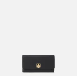 Elisabetta Franchi Clutch|Wallets|Wallet in synthetic material with golden metal shield Black