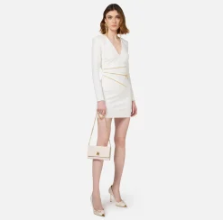 Elisabetta Franchi Clutch|Wallets|Wallet in synthetic material with golden metal shield Butter