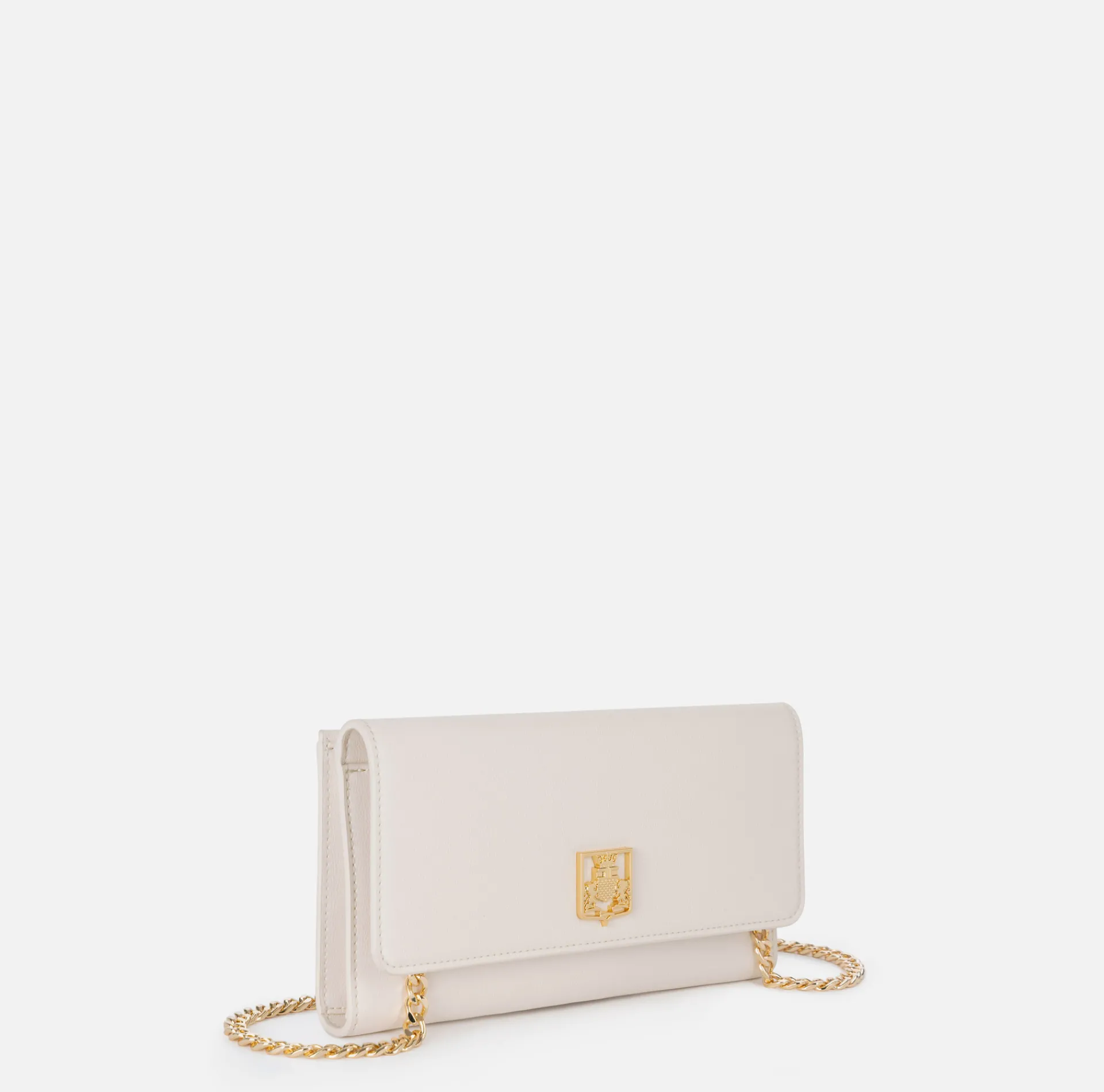 Elisabetta Franchi Clutch|Wallets|Wallet in synthetic material with golden metal shield Butter