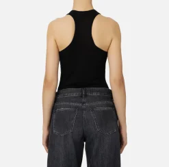 Elisabetta Franchi Top And T-Shirts|Wool and jersey top with logo Black