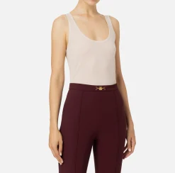 Elisabetta Franchi Top And T-Shirts|Wool and jersey top with logo Latex