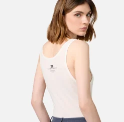 Elisabetta Franchi Top And T-Shirts|Wool and jersey top with logo Ivory