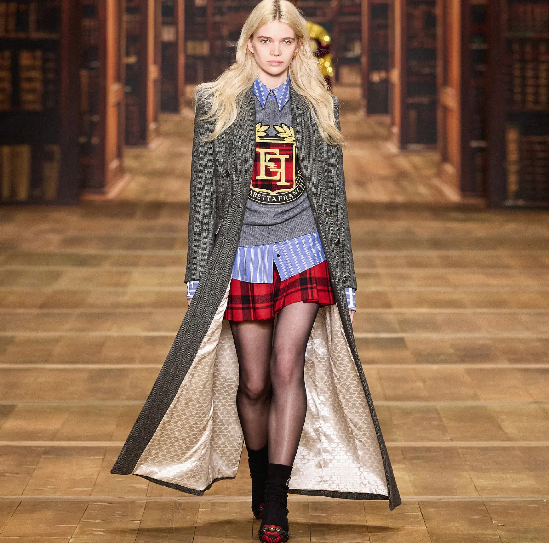 Elisabetta Franchi Coats And Jackets|Wool blend double-breasted coat with utility belt