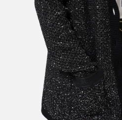 Elisabetta Franchi Knitwear And Sweatshirts|Wool cardigan with sequin thread Black/Silver