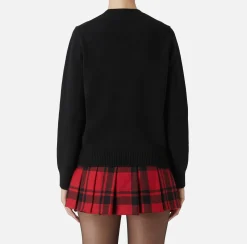 Elisabetta Franchi Knitwear And Sweatshirts|Wool pullover with maxi patch Black