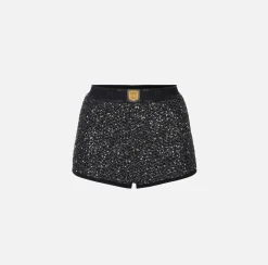 Elisabetta Franchi Trousers And Shorts|Wool shorts with sequin thread