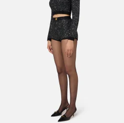 Elisabetta Franchi Trousers And Shorts|Wool shorts with sequin thread