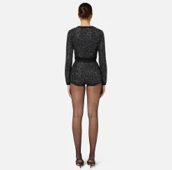 Elisabetta Franchi Trousers And Shorts|Wool shorts with sequin thread