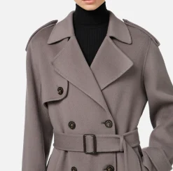 Elisabetta Franchi Coats And Jackets|Wool trench coat Steel