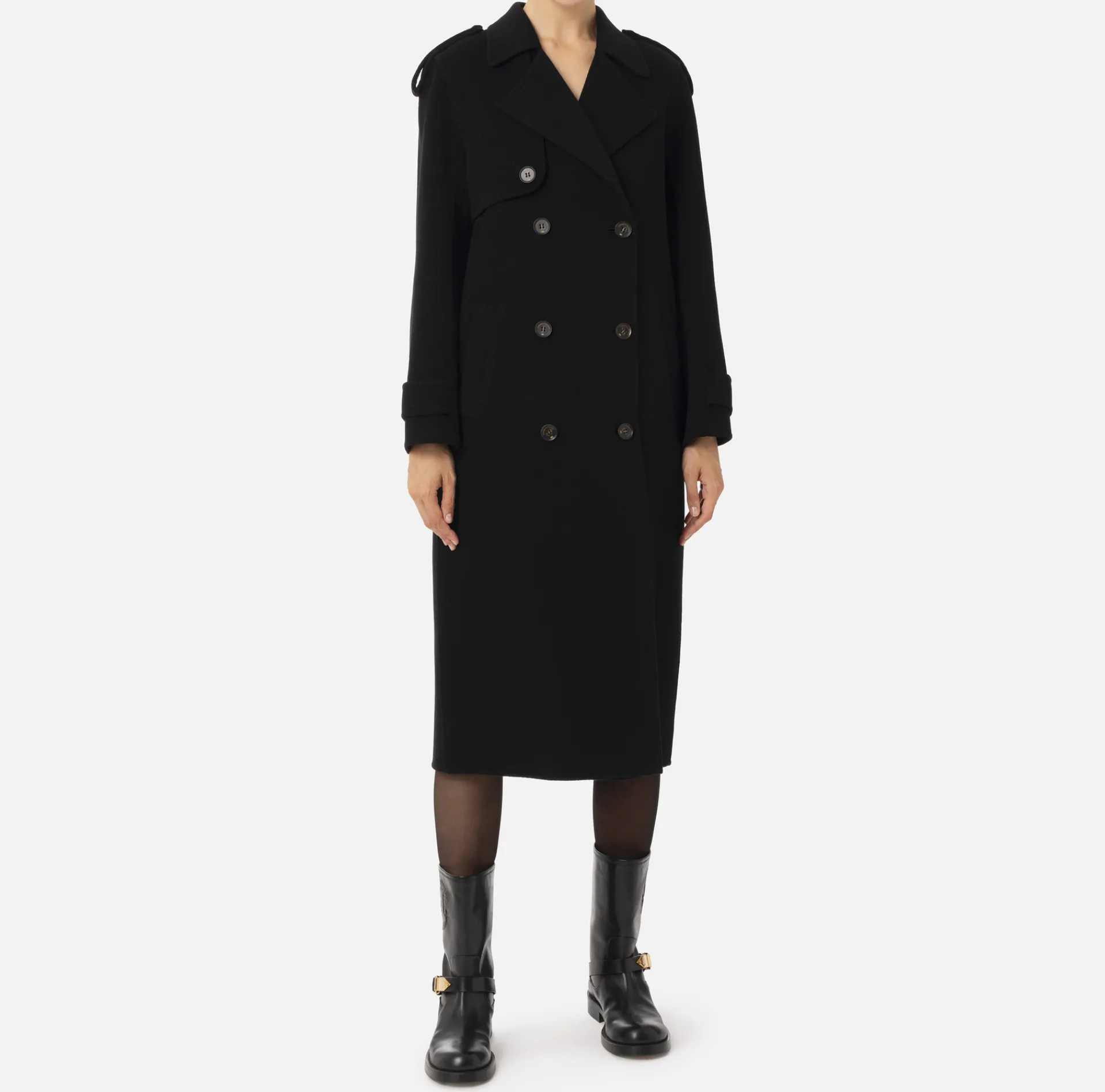 Elisabetta Franchi Coats And Jackets|Wool trench coat Black