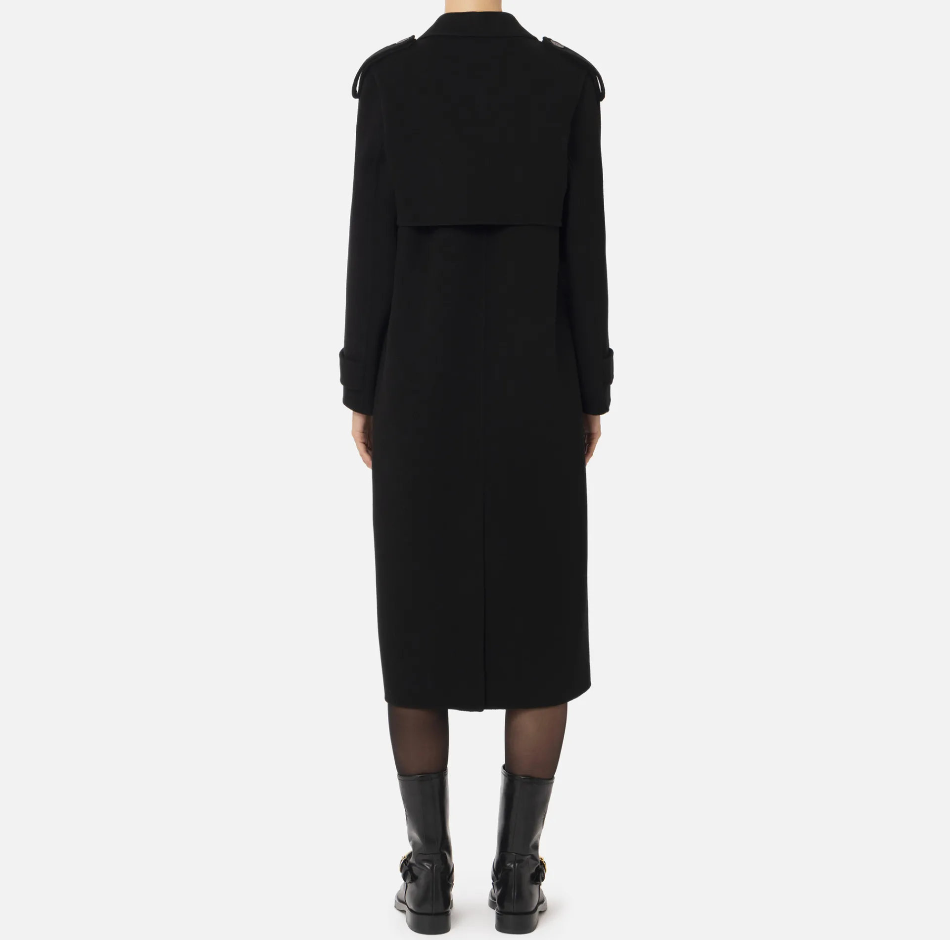 Elisabetta Franchi Coats And Jackets|Wool trench coat Black
