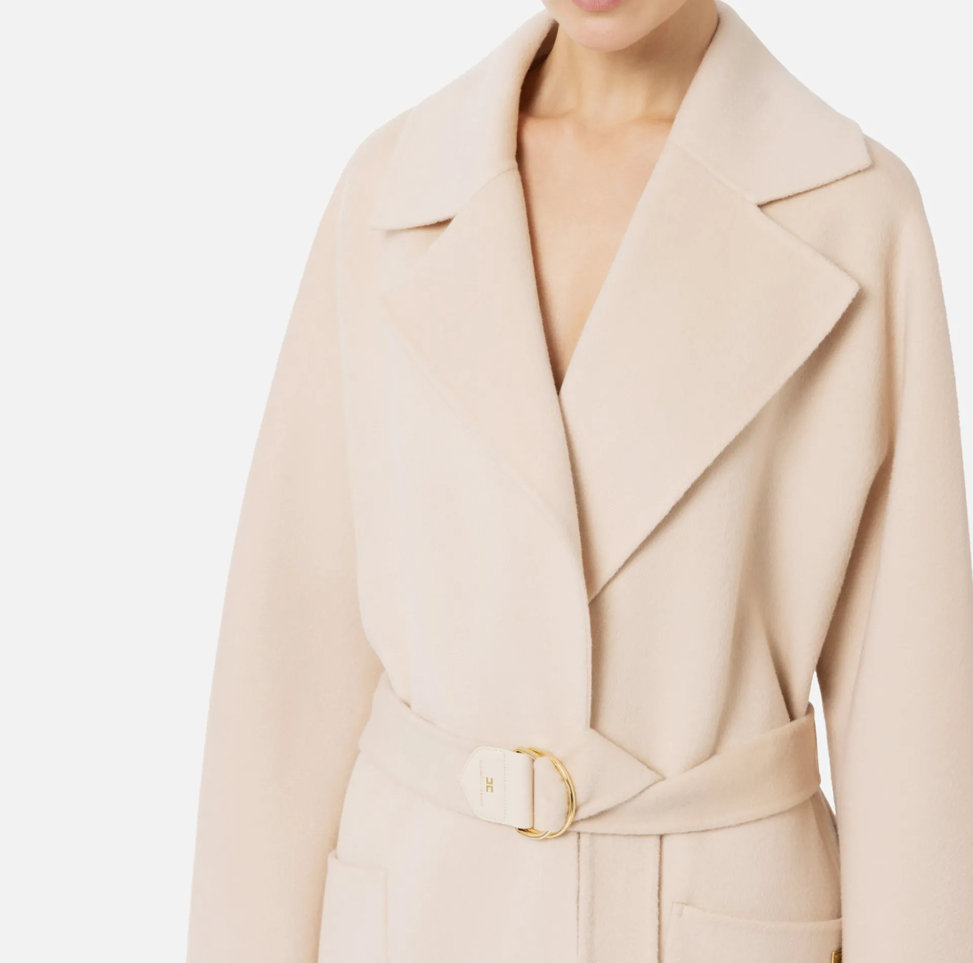 Elisabetta Franchi Coats And Jackets|Wool wrap coat Latex