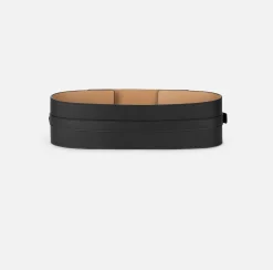 Elisabetta Franchi Belts|Wraparound leather belt with logo Black