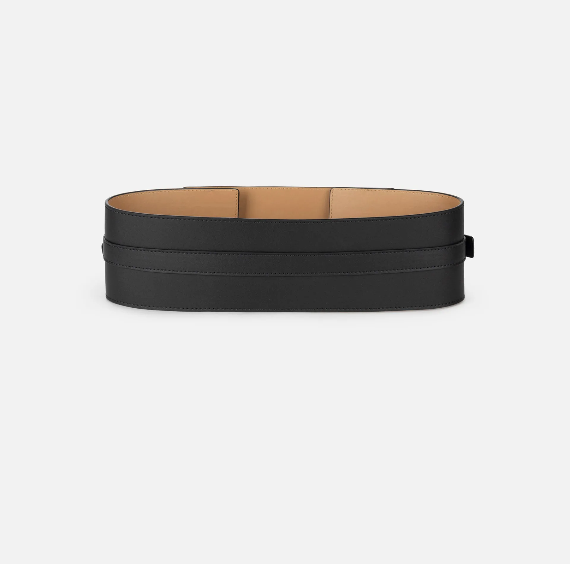 Elisabetta Franchi Belts|Wraparound leather belt with logo Black